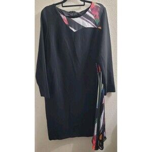 Marina Rinaldi Diametro Print Panel Dress Size 14 US Quiet Luxury Classy NEW
